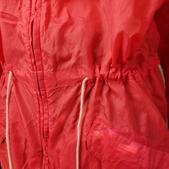 Vintage Red Nylon Windbreaker w/Hood S - Picture 5 of 9